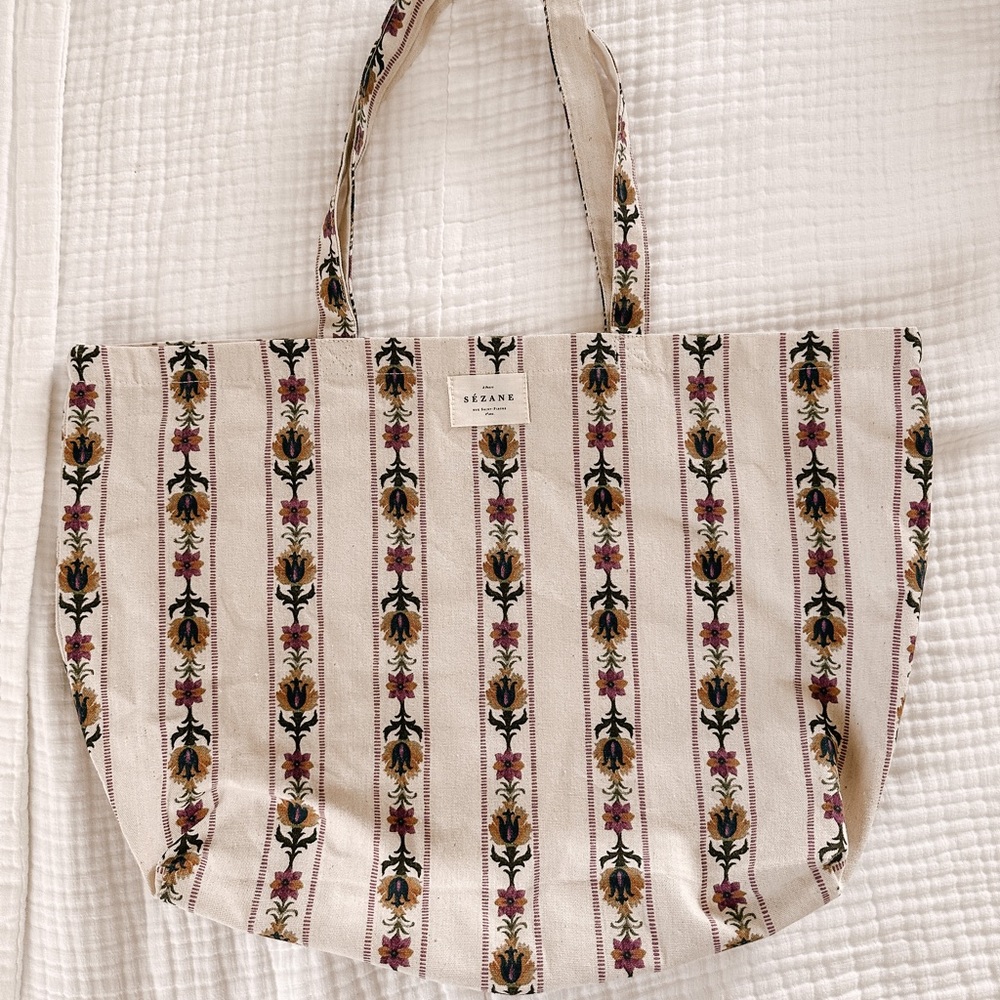 NWOT Sezane floral tote bag